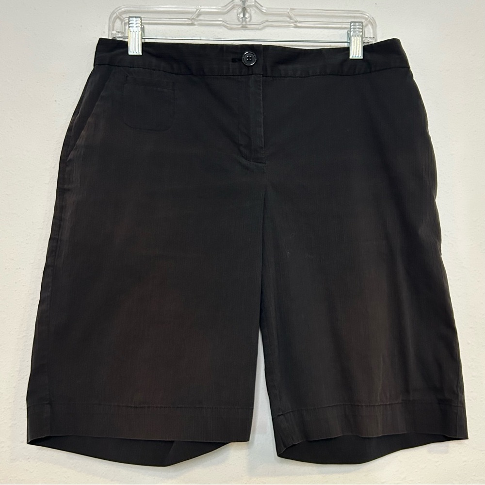 Izod Black Bermuda Shorts Tailored Mid-Thigh Size 10